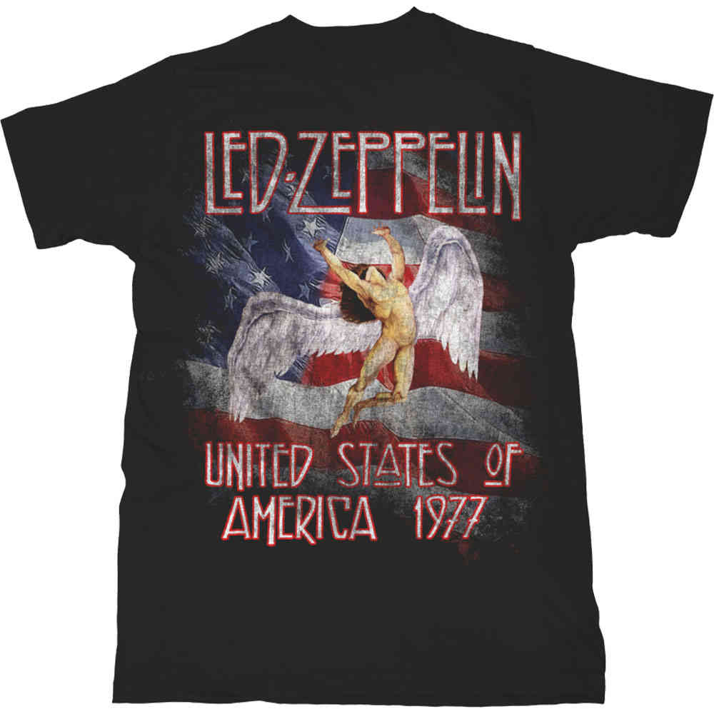 Led Zeppelin - Stars N' Stripes USA '77. T-shirt Homme - Noir